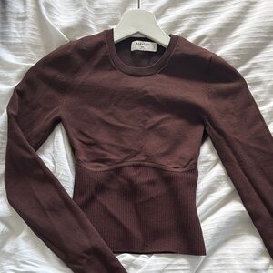 Babaton Rich Brown Knit Top
